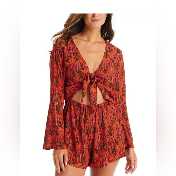 Bar III Other - NWT Bar III
Women's Viper Knot Long-Sleeve Romper Cover-Up XL